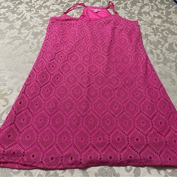- Lilly Pulitzer Pop Pink sparkly dust dress size S - Picture 2 of 10
